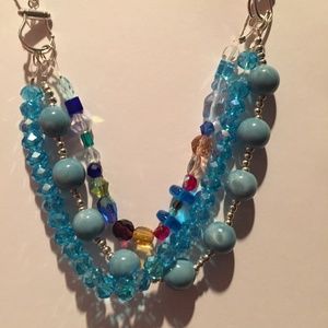 Blue Multi Link Beaded Necklace